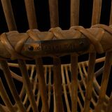 Rattan shell armchair