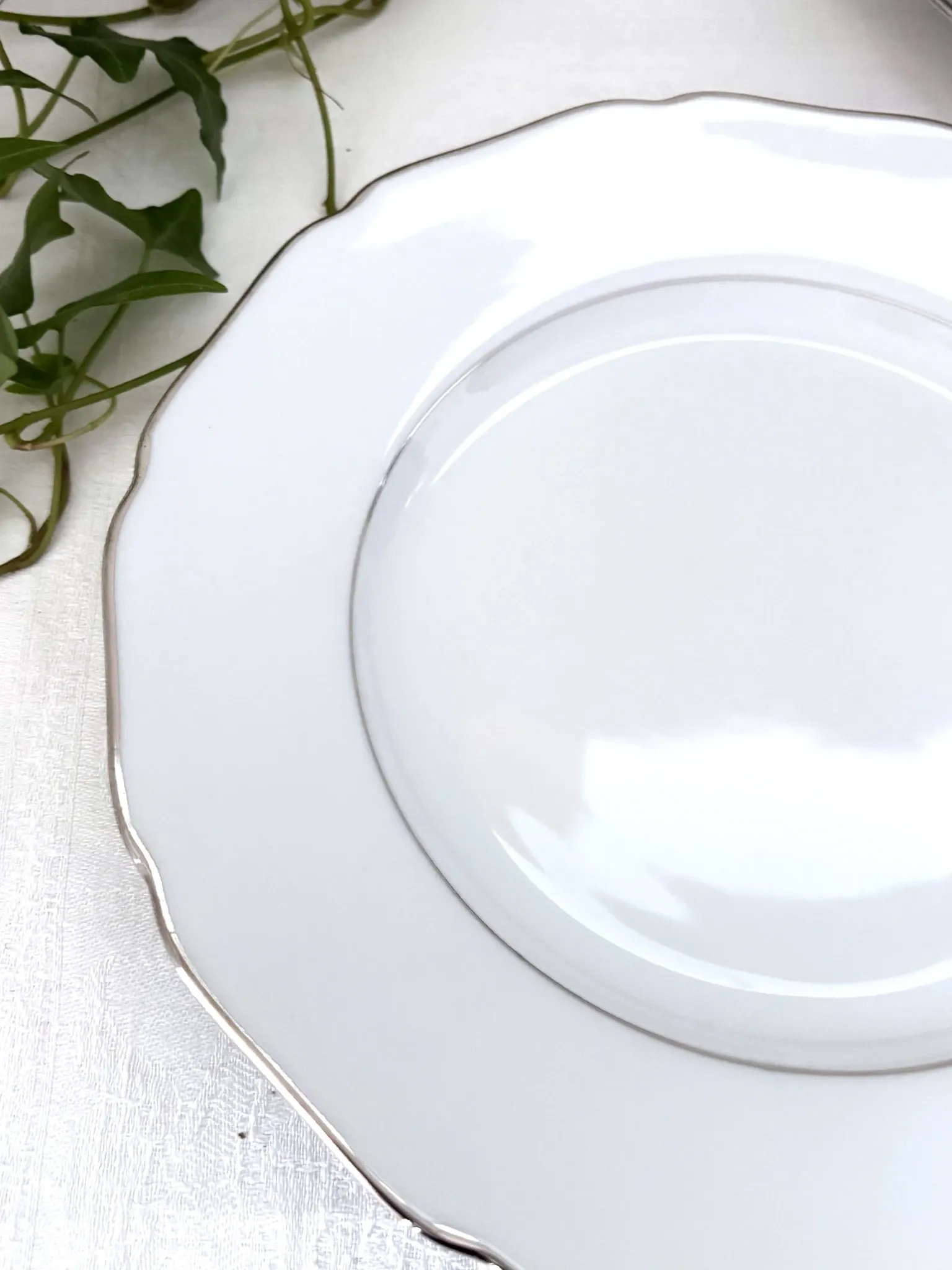 6 flat plates in white porcelain