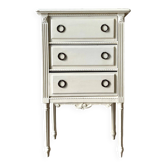3-drawer chest of drawers in ecru wood and gray marble
