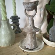 Ceramic candlestick in an organic shape