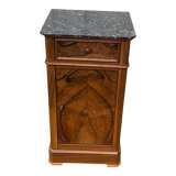 Louis Philippe style bedside table in burr walnut, late 19th century