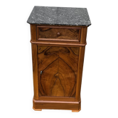 Louis Philippe walnut veneer bedside table, late 19th century.