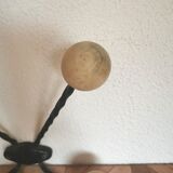 Wooden and iron wall coat holder