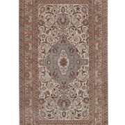Mid-Century Modern Anatolia Faded Colors Low Pile Rug with Medallion 2'10" X 5'