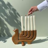 Wooden candle holder Colombe
