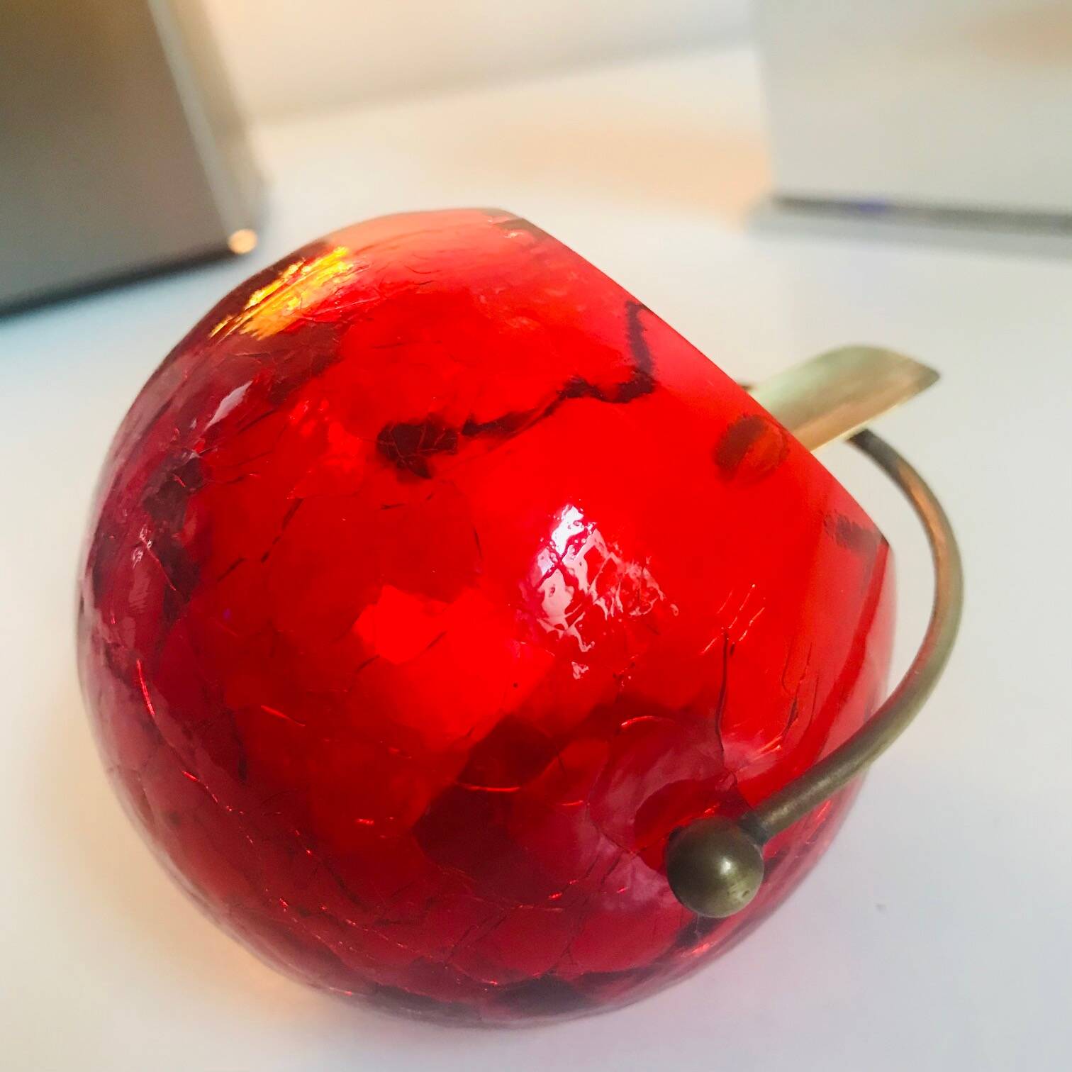 Vintage Ashtray • Frosted Crystal • Copper • Marita Voigt • Harzkristall • Space Age • 1970