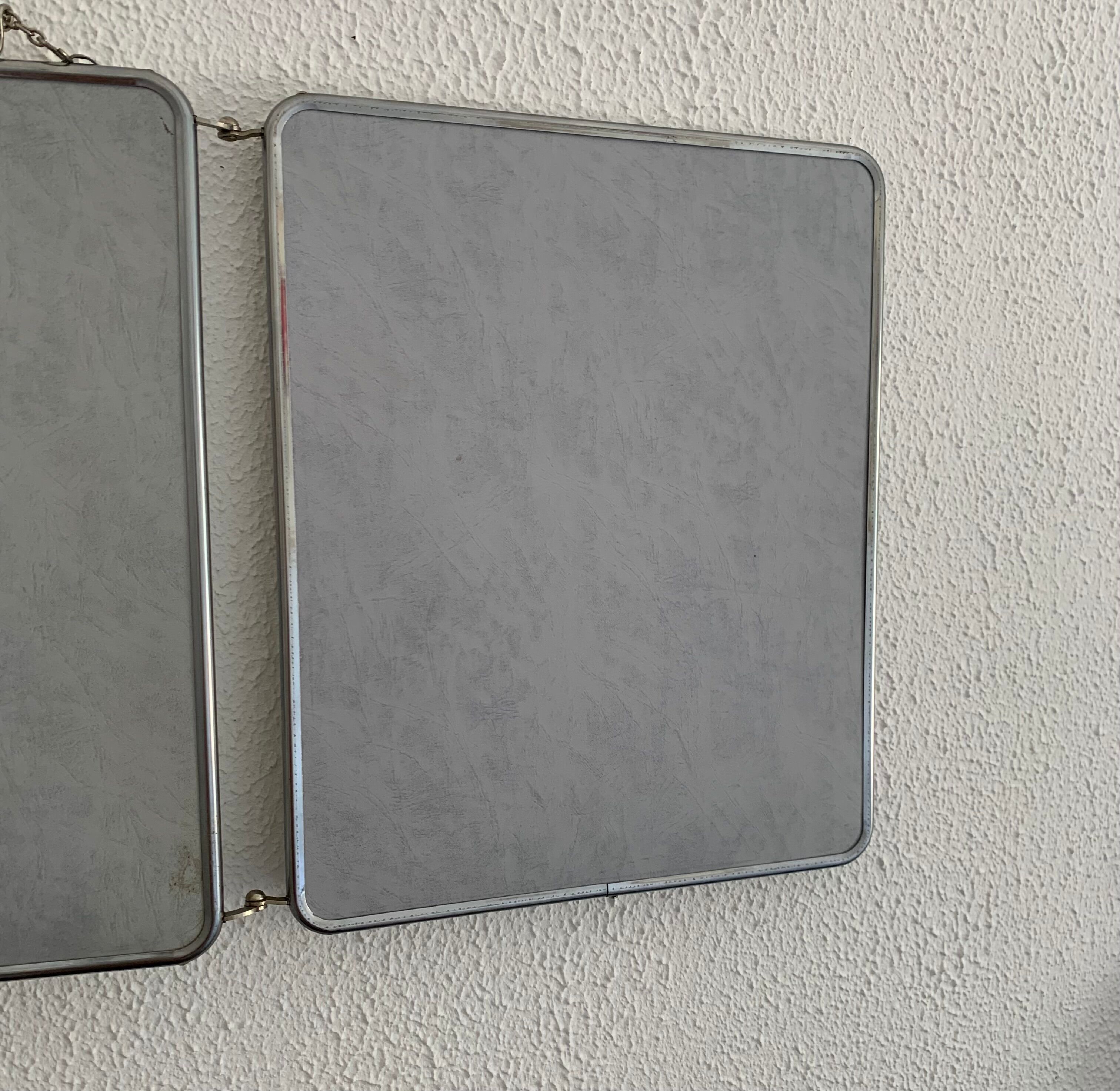 Vintage mirror 1960 triptych barber Arpin hairdresser - 34 x 88 cm