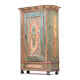 Rustic Weathered Farmhouse Folk Art Painted Bridal Cabinet from 1798