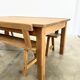 Natural solid oak backrest bench