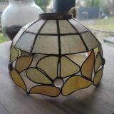Vintage mother-of-pearl and glass ceiling pendant lampshade