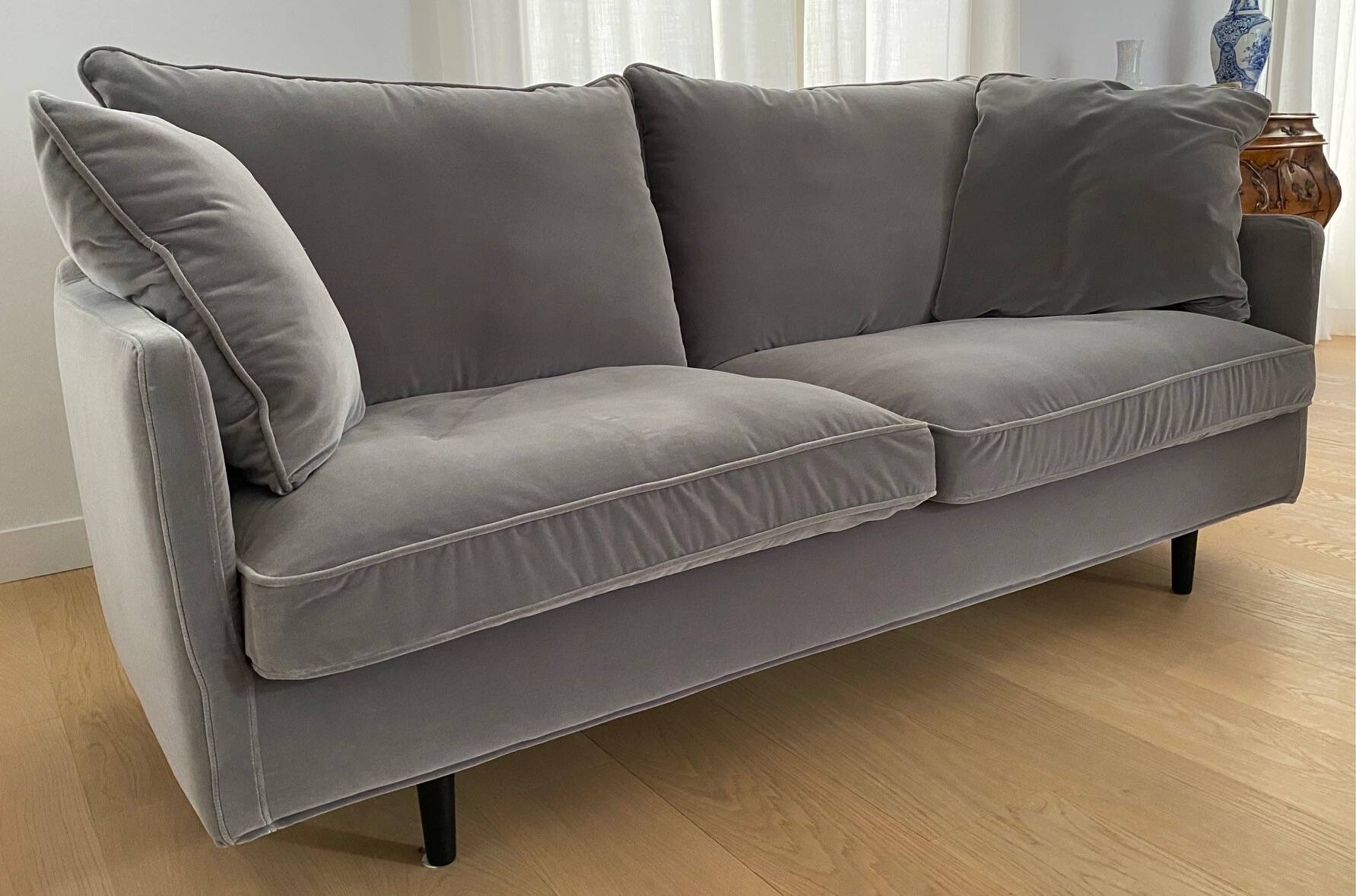 Pair of SITS Julia sofas – Dedar Silver velvet – excellent condition