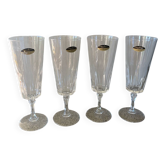 4 flûtes cristal d’Arques modèle Versailles