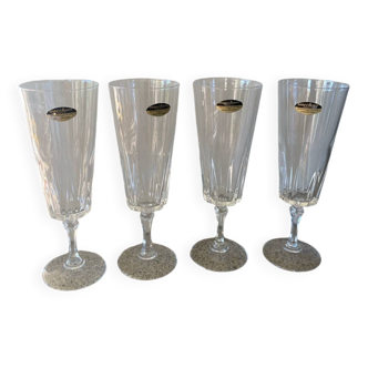 4 Arques crystal flutes, Versailles model