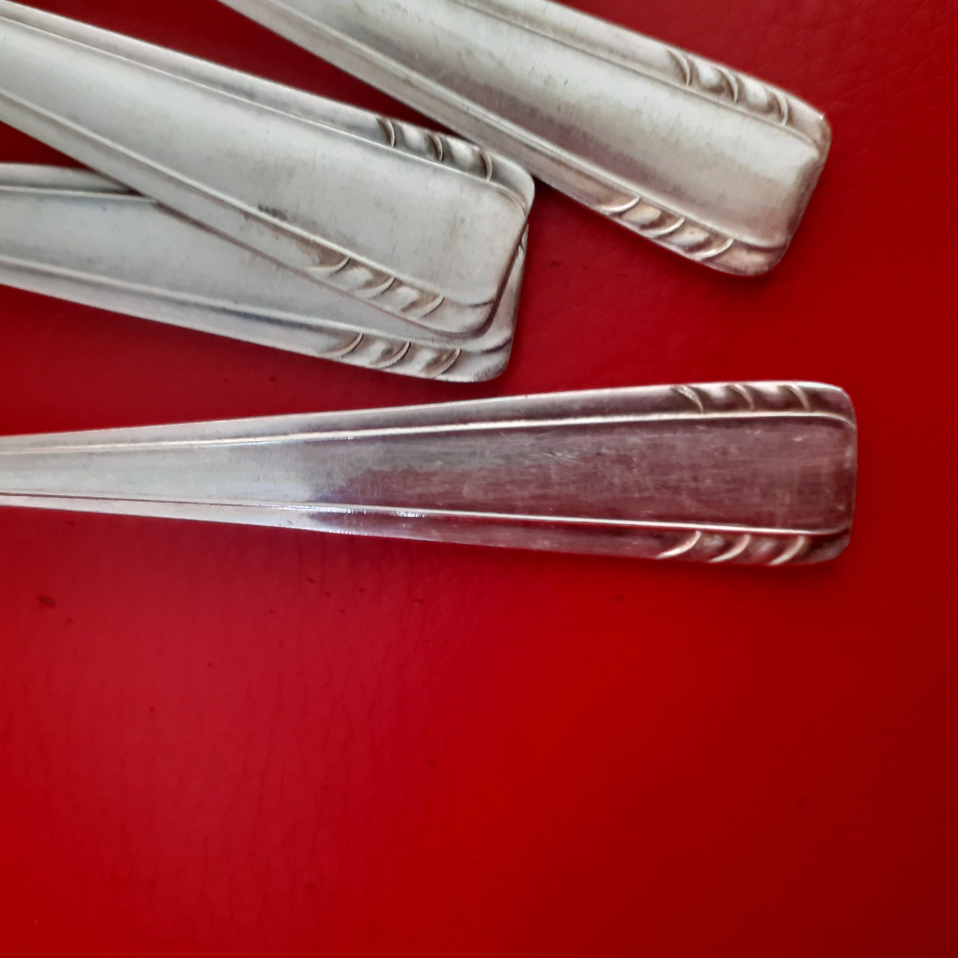 12 dessert spoons in silver metal from the 60s