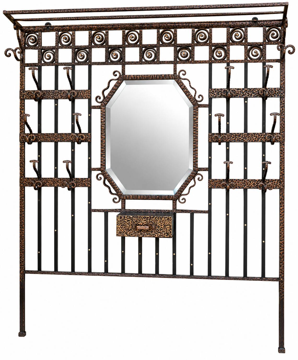 Colonial-inspired Art Nouveau wardrobe – Bevelled mirror 1939