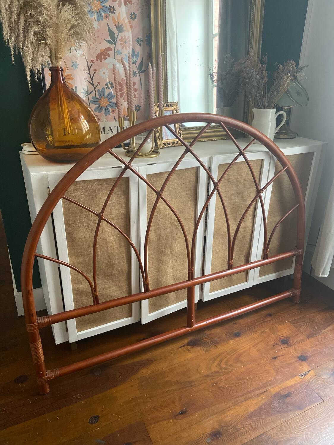 Rattan headboard