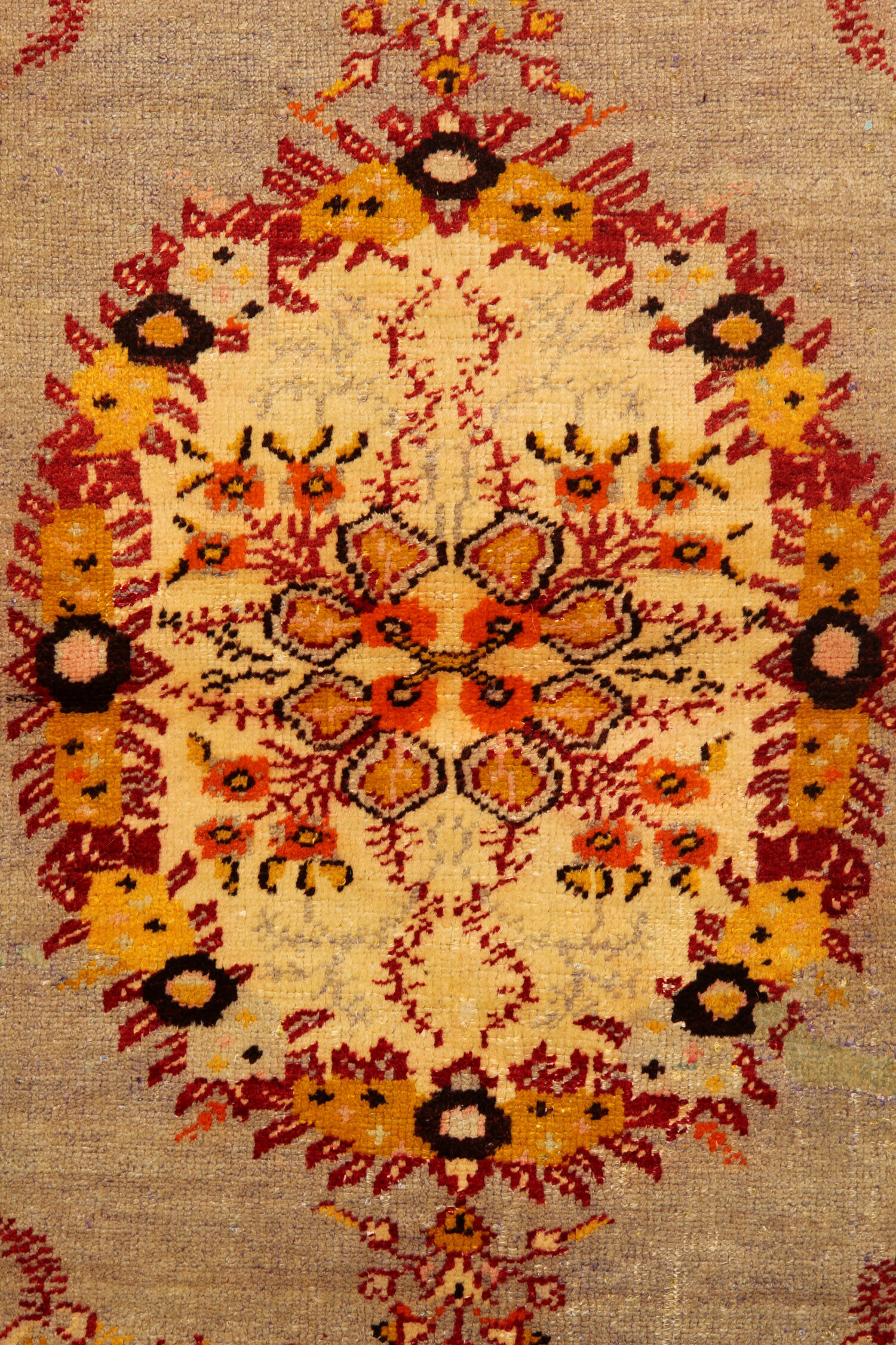 Handwoven orange wool area rug 85x155cm
