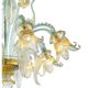 Luxury Italian Clear and Gold-Leaf Chandelier With Flowers and Leaves Muran