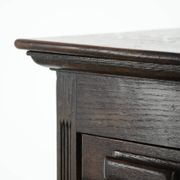 English antique archive cabinet with oak roll-up door from the 20th century