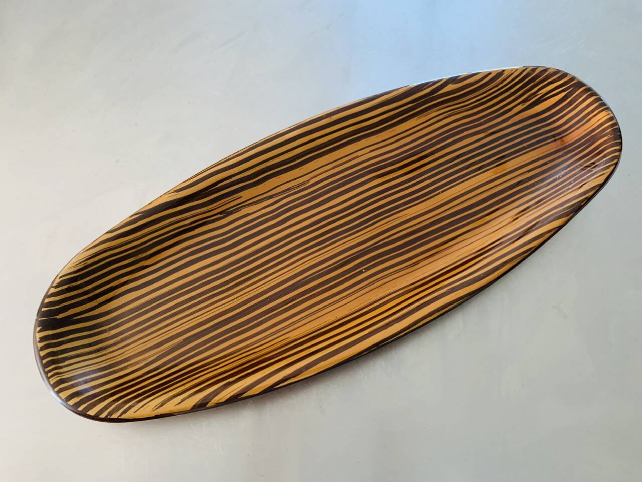 Grand plat en céramique vintage par Sarreguemines, circa 1970's