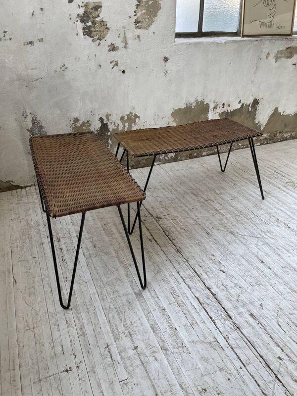 Duo de tables osier RaouDuo de tables osier Raoul Guysl Guys