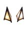 paires de lampe pyramide en bambou et tissue 1960/1980
