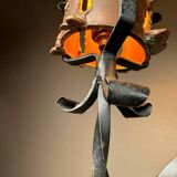 Brutalist wrought iron floor lamp from the 60s