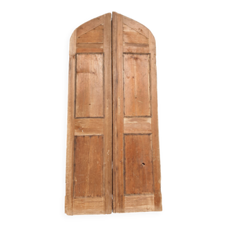 Porte Cintrée (arrondie) En Pin à Deux Battants - Fin XIXème