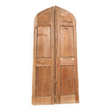 Porte Cintrée (arrondie) En Pin à Deux Battants - Fin XIXème