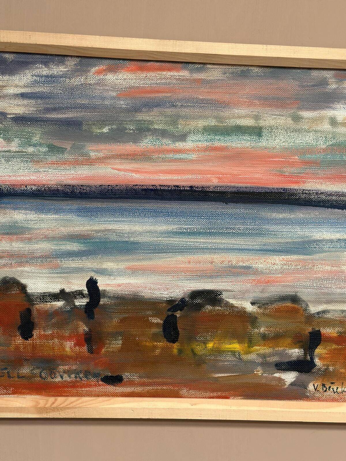 Peinture à l'huile suédoise – “Vårkväll i Göviken” par Vidar Bäckman – Vintage