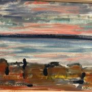 Swedish Oil Painting – “Vårkväll i Göviken” by Vidar Bäckman – Vintage