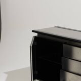 Brushed steel sideboard, lodovico acerbis, 1970s