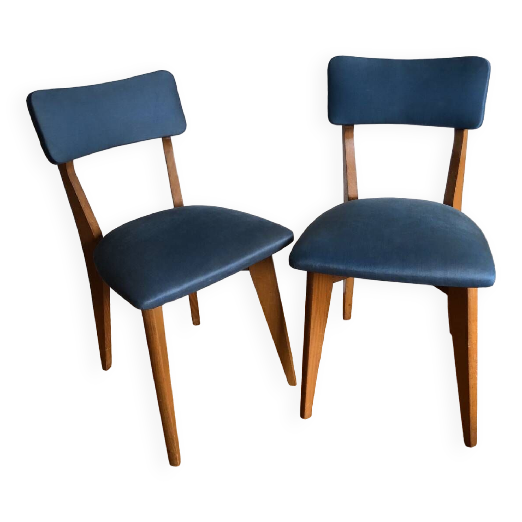 Pair of vintage blue chairs 1950