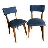 Pair of vintage blue chairs 1950