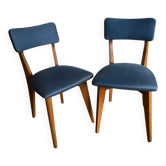 Paire de chaises vintage bleues 1950