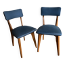 Paire de chaises vintage bleues 1950