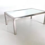 Steel Coffee Table in the Style of Nanda Vigo with a Mirrored Top, Italy