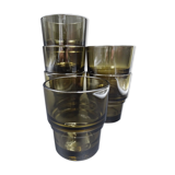 Set of 6 smoked glasses of the brand vereco - around 1970