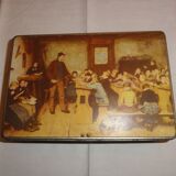 Old metal advertising box published by Alsa