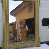 Mirror 19th wood and gilded stuk