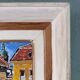 Mid-Century Modern Swedish Oil Painting "Pedestrians", Framed Street Scene