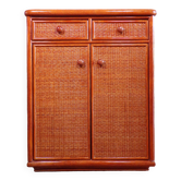 Buffet vintage en rotin 2 portes et 2 tiroirs