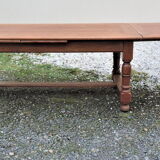 Oak farmhouse table with double-trays, from the 70s