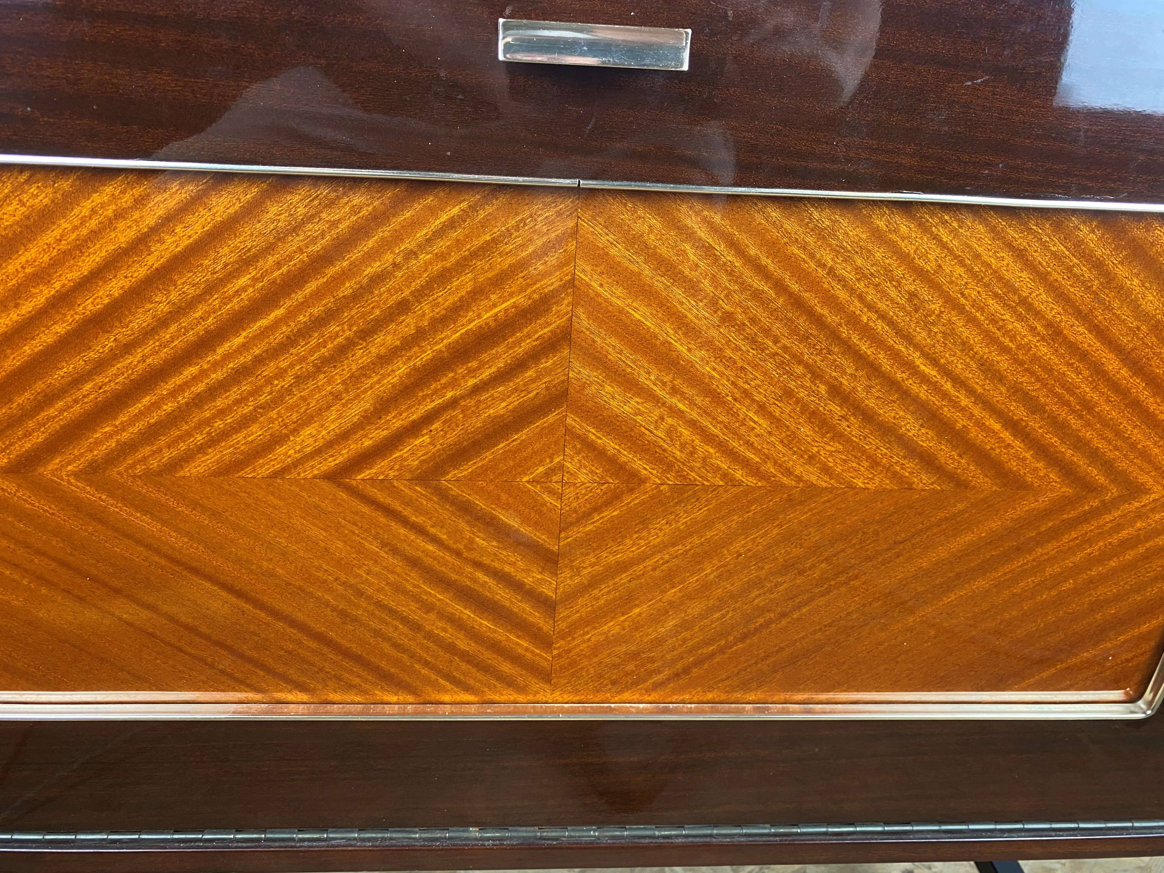 Vintage 50s tilting door storage bar cabinet