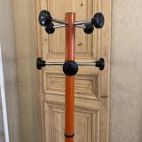 Designer red metal coat rack