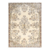 Tapis Anatolien Vintage Clair – Motifs Floraux Élégants, 202x278 Cm