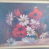 Table bouquet of poppies, cornflowers and daisies