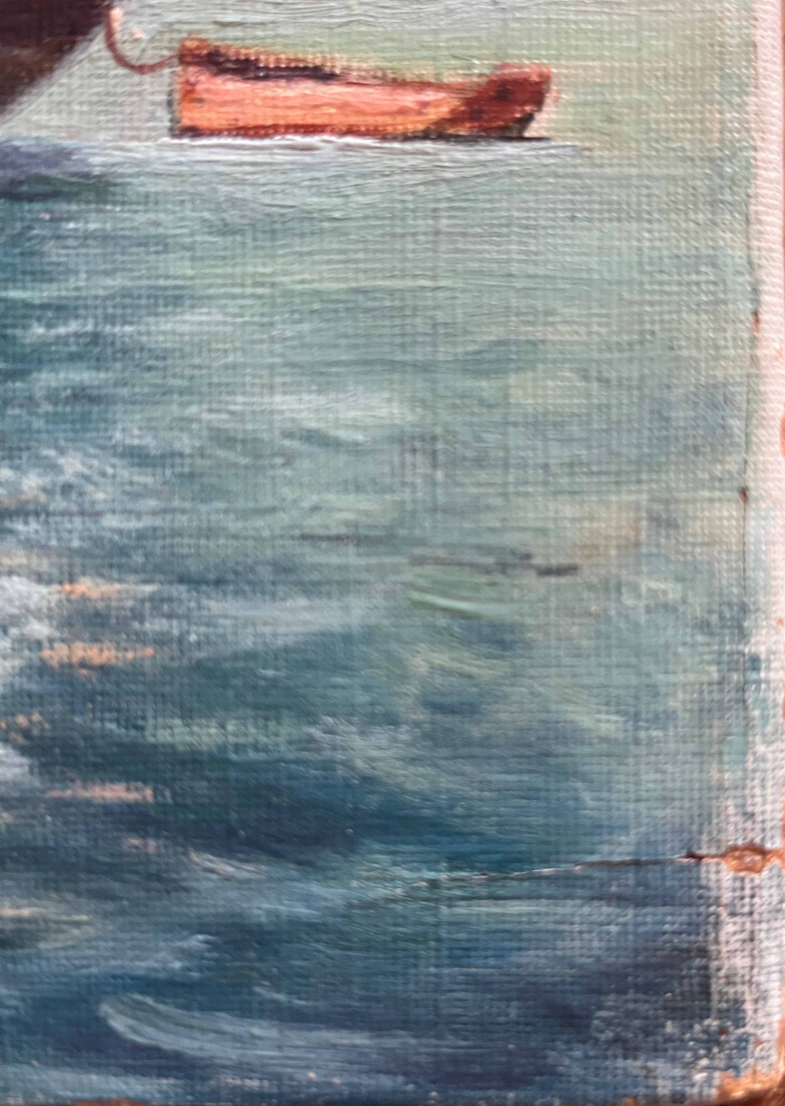 Tableau HST/P Marine Sailing Boat in Calm Weather signed (circa 1950)