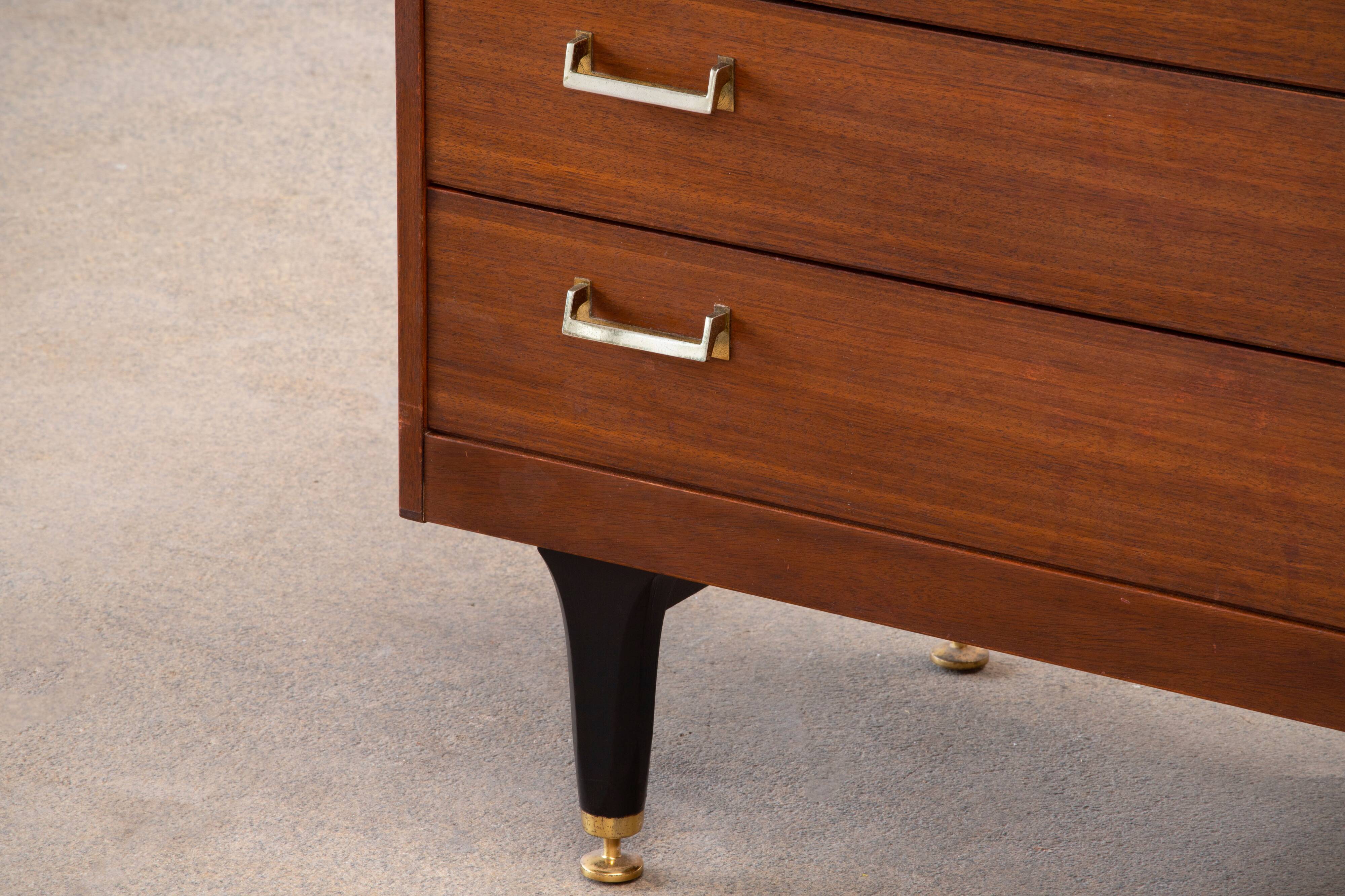 Vintage teak and brass dresser 1960