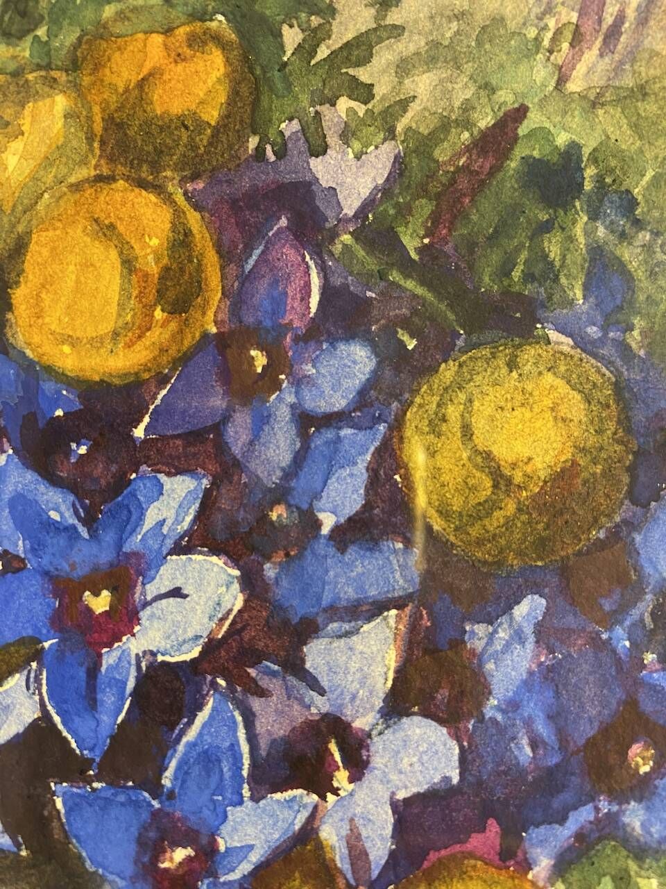 Old painting, still life with flowers, signed Marie Piat (1880-1977)